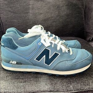 New Balance 574 “Pique Polo”  Blue Sneakers Classic Suede Mesh